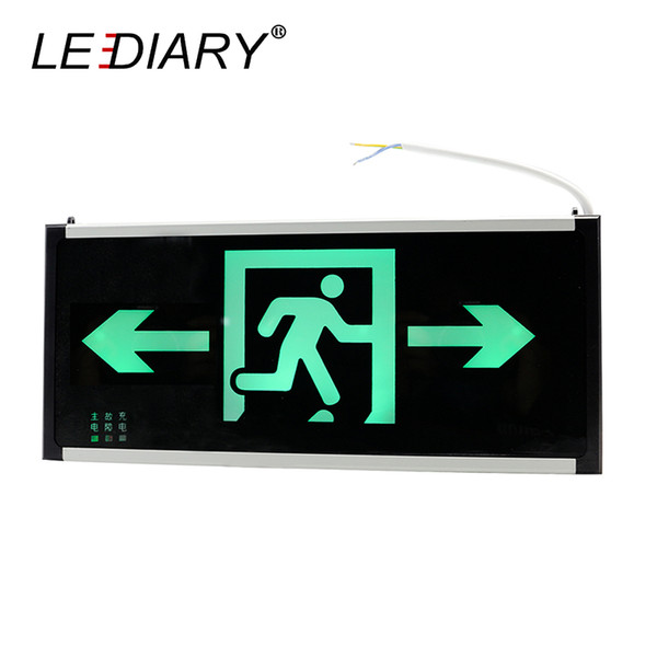 LEDIARY 4pcs AC 220V 2W Fire Emergency Light Recharge 24 Hours LED Wall Lamp Double-sided Safe EXIT Emergency Lighting Fixtures