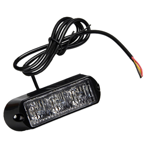 Wholesale- 4x12/24v Black Recovery Strobe 3LED Lights Orange Grill Breakdown Flashing Lamp white