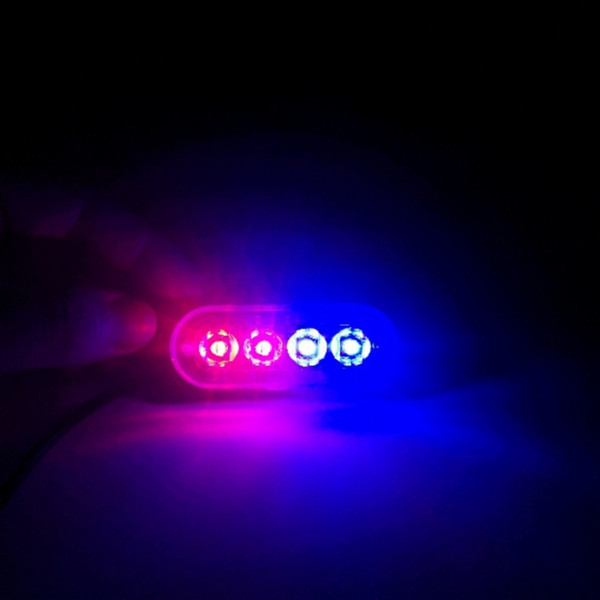 New 4 Led Strobe Warning Light Strobe Grille Flashing Lightbar Truck Car Beacon Lamp Amber Blue Red Traffic Light