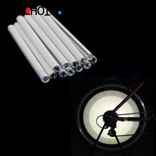 Hot Sale 12pcs/set Bike Riding Bicycle Wheel Rim Reflective Spoke Mountain Warning Light Tube Free Shipping