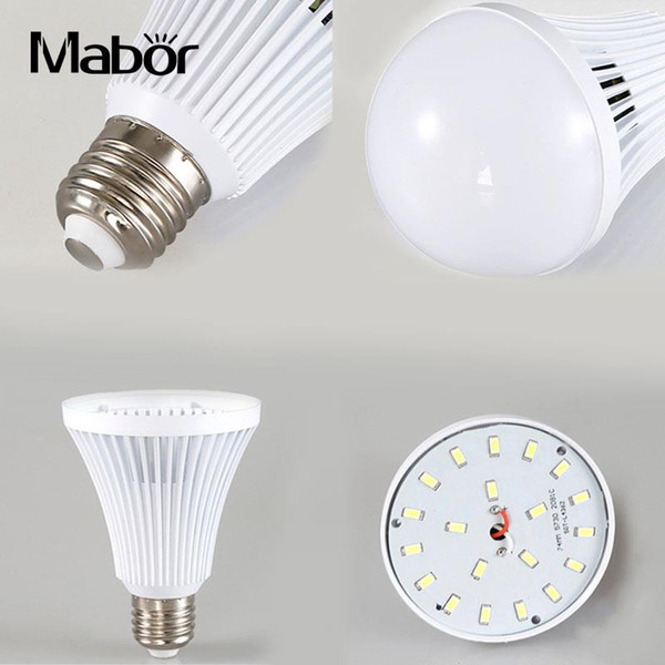 Home LED E27 Energy Saving Intelligent Emergency 5W Light Bulb White AC220V