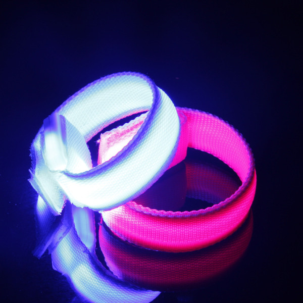 LED Safety Reflective Light Shine Flash Glowing Luminous Armband Arm Belt Band Hand Strap Wristband Wrist Bracelets with charger