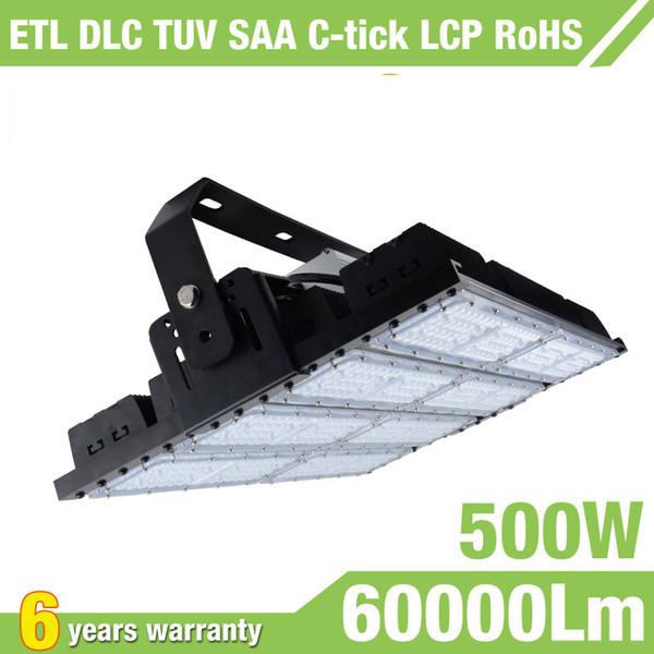 500W LED Flat High Bay Light 125lm/W 6 years warranty shoe box lamp linear led high bay light IP65 AC100-277V 3030 SMD