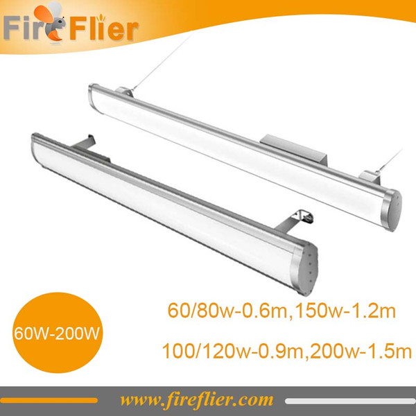 4pcs 60w 80w 100w 120w 150w 200w ip65 flat linear low bay light 2ft 3ft 4ft 5ft led linear bar outdoor tube light