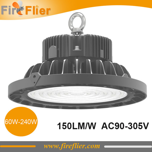 Free Shipping 4pcs High Lumen 150lm/w UFO Led High Bay 200w Industrial Lamp 150w Low bay luminaire 240w 60w 100w 277v 347v