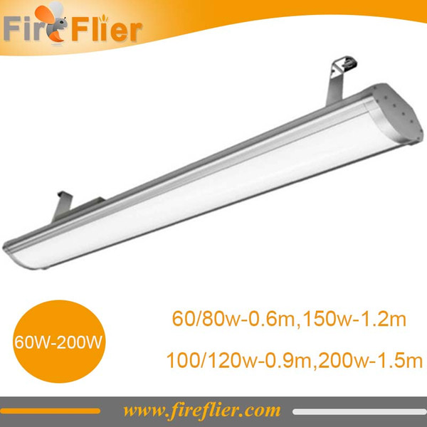 Free Shipping 2pcs 60w 80w 100w 120w 150w 200w Linear high bay light led 2ft 3ft 4ft 5ft warehouse led light ip65