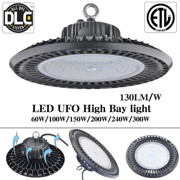 240W LED UFO High Bay Lighting 5000K 31200lumens Industrial Lighting Indoor Lighting Basketball Hall Workshop Lights ETL DLC Listed