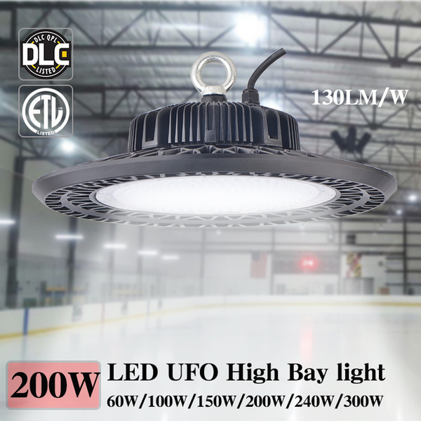 200W LED UFO High Bay Retrofit Lighting 5000K Waterproof Garage Workshop Light Indoor Lighting LED Workshop Led Bay Light HPS Replacement