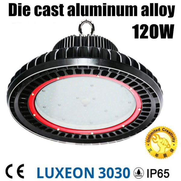 UFO die cast aluminum AC100v-277v 50/60hz 120lm/w ip65 120w led highbay light replace 400w HID HPS metal halide