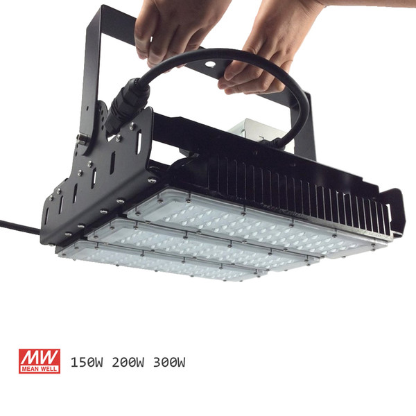 150W 200W 300W LED High Bay Lighting Luxeon SMD 3030 MeanWell for Driver with Mount Bracket Ultra Efficient 130 Lumens to Watts