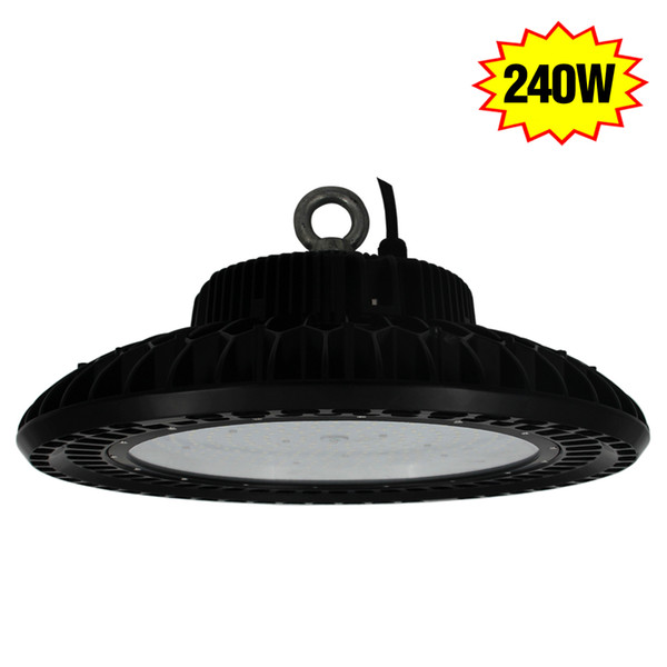 240W UFO High Bay LED Light Replace 1000Watt HPS Warehouse Gym Airport Highbay Fixture Light 120° Beam Angle 5000K Daylight