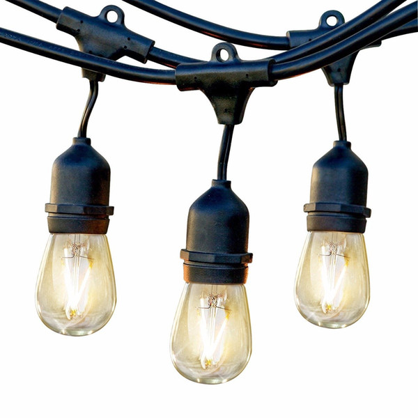 Waterproof LED Outdoor String Lights - Hanging 1W Vintage Edison Bulbs - 24 Ft Commercial Grade Patio Lights Create Bistro Ambience On Your