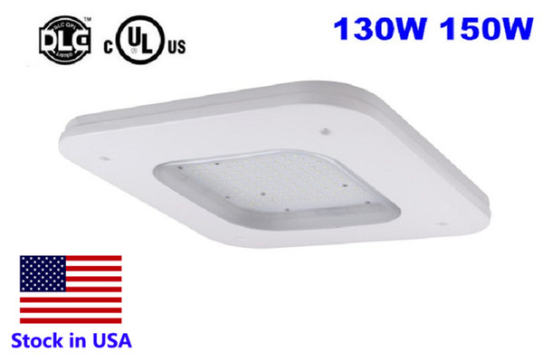 130W 150W LED Canopy Light Gas Station Lamp Industrial Factory High Bay Meanwell Driver smd Chips 90-277V Commercial Celling Lighting