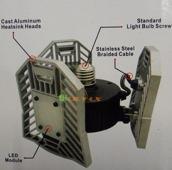 2018 Transformers light LED 60W Highbay Bulb lights with Adjustable angle LED Lamp Use for Hallway,Warehouse,Parking Lot