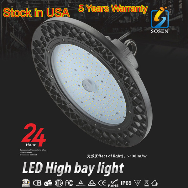 ETL DLC Listed 100W 150W 200W 240W UFO LED High Bay Lights LED Industrial Lamp 130LM/W IP65 Indoor Outdoor LED Warehouse Lighting