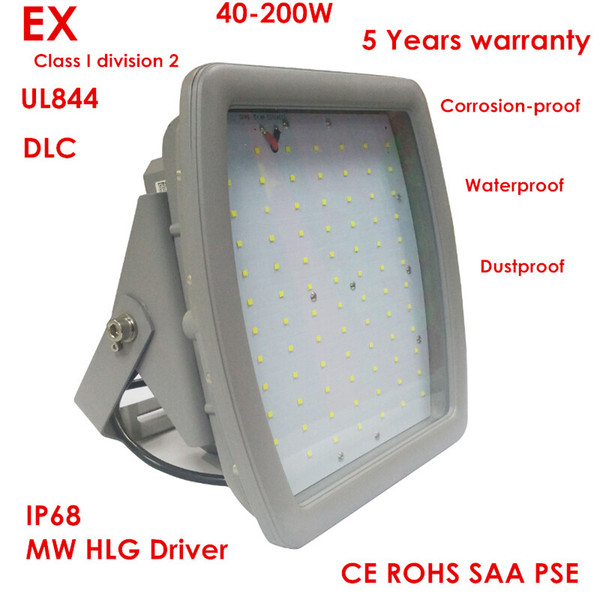 Top Quality LED Canopy Light UL844 DLC Listed Class I Division 2 IP68 Degree 3/4 inch NPT 100W 6000K LED Canopy Light For Hazardous area