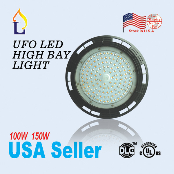 (1pcs/lot) UL DLC led UFO high bay light 100 150W Industrial light AC100-277V outdoor lighting ip65 5 years warranty led lightin