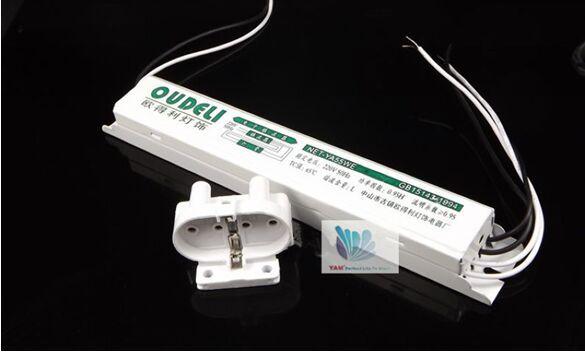 Wholesale-Free shipping,2pcs/lot, 2015 T8 AC220V 50/60HZ 55W Electronic ballast for Fluorescent Lamps H Tube Mirror Lamp with Lamp Socket