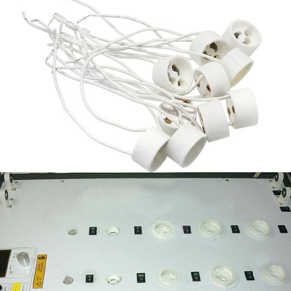 NEW 10Pcs LED Bulb GU10 Socket Holder Base Halogen Lamp Light Ceramic Wire Connector lampholders order<$18no track