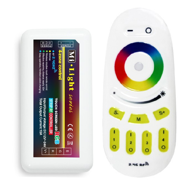 RGB led controller DC12-24A 18A RGB led controller 2.4G touch screen RF remote control for led strip/bulb/downlight