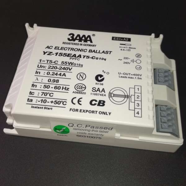 3AAA 55W 220-240V Instant Start AC Fluorescent Lamp Electronic Ballast For T5-C Ring Lamp Standard Rectifiers YZ-155EAA T5-C