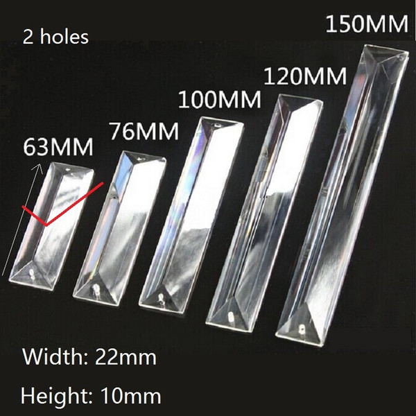 20pcs/lot 22*63MM machine cutting triangle crystal bar prism chandelier crystal in 2 precise holes Home Curtain Accessories