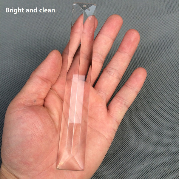 10pcs/lot 22*150MM machine grinding clear triangle crystal bar prism chandelier crystal single holes Home Curtain Accessories