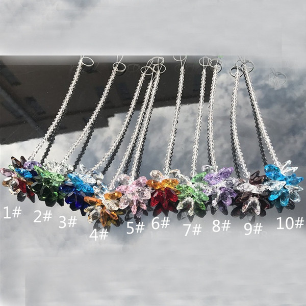 10PCS K9 Crystal Glass Chakra Suncatcher Pendant Hanging Car Crystal Cluster Pendant DIY Ornament Home Decor W053