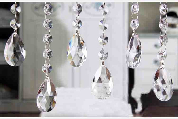 14 MM Octagon Beads Crystal Curtain Finished Product Engineering Lighting Accessories DIY Wedding Hotel KTV Sitting Room Partition Curtain T