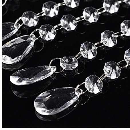 12PCS Acrylic Crystal Clear Bead Garland Chandelier Hanging Wedding Supplies decor, decorative garland