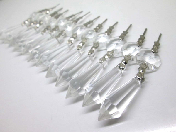 Clear Chandelier Glass Crystals Lamp Prisms Parts Hanging Drops Pendants 38mm Accessories