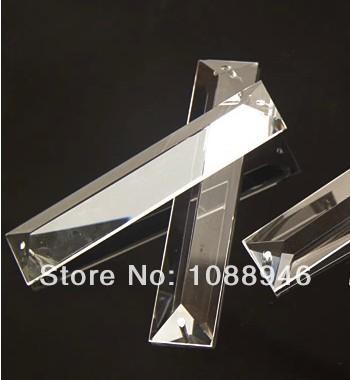 Wholesale-20pcs/lot , 22X100MM crystal triangle PRISM PART in 2 hole ,crystal chandelier part pendant prism drop for chandelier