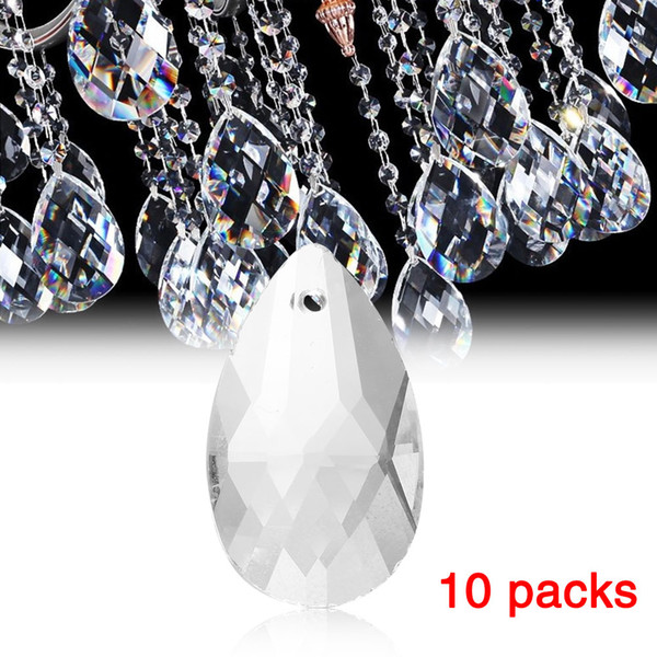 10Pcs/Pack Clear Art Glass Drops Chandelier Pendant Light Lamp Part Hanging Prisms DIY Accessories Crystal Pendant Parts