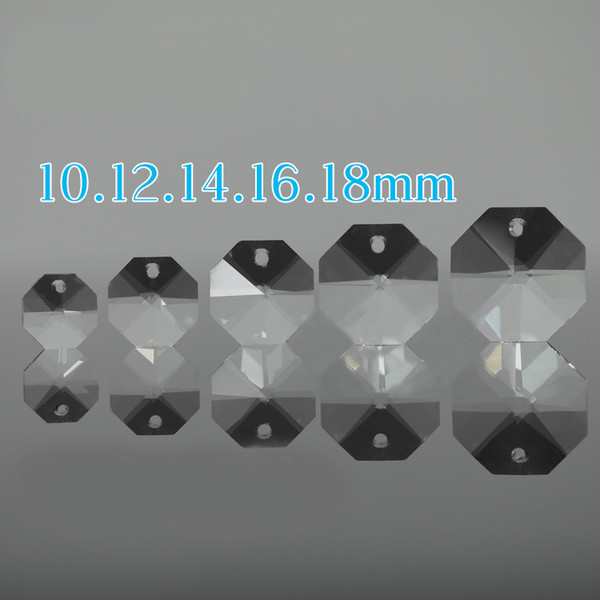 Top Quality Crystal glass Clear Octagon beads in one hole, 50pcs 40MM Clear chandelier balls, 50pcs 30mm Chandelier Balls