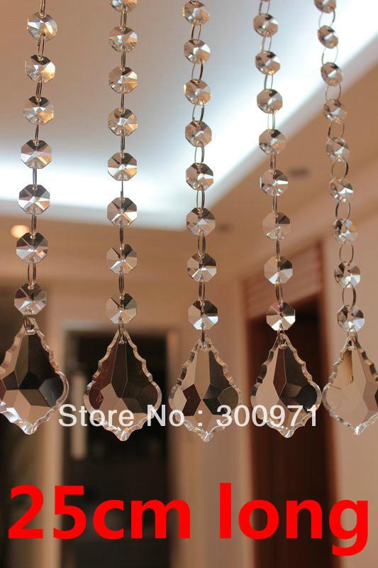 Wholesale-10 inch(25cm) long 5pcs/lot crystal prism chandelier bead chain,crystal prisms for lighting chain,Free shipping by post air mail