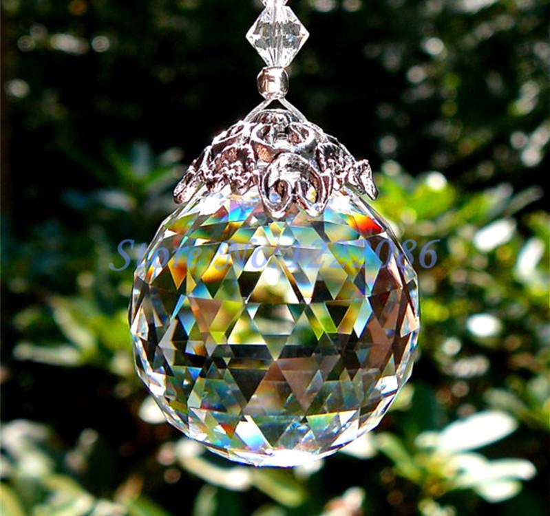 1Pcs Huge 80mm Glass Chandelier Hanging Crystal Ball Sun catcher