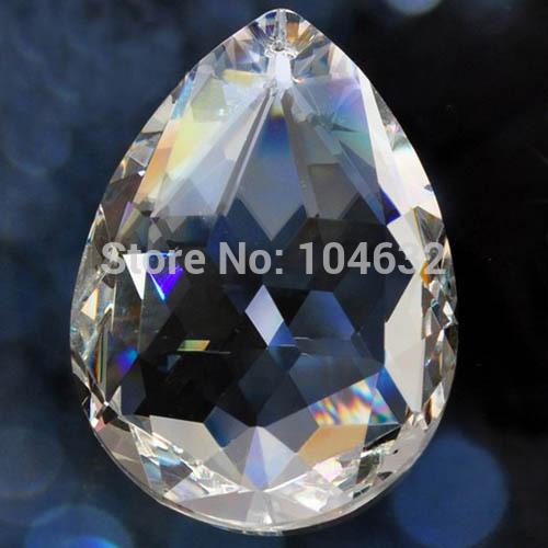 Wholesale-10 Transparent Chandelier Glass gorgeous 33% Full Lead Crystal Healing Pendulum Lamp Prisms Hanging Pendants Rainbows