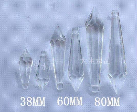 100pcs/lot,38mm mixed color crystal U-drop pendant prism parts prism system prism prism