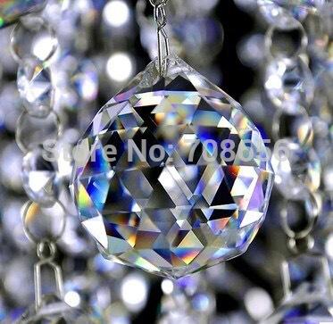 30pcs clear 20mm Crystal chandelier hanging pendant crystal ball glass prism drop pendant with free hooks