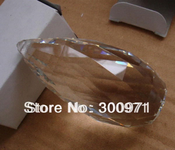 25pcs/lot 76mm crystal chandelier parts and crystal lighting parts for hanging crystal faceted oval ball pendant