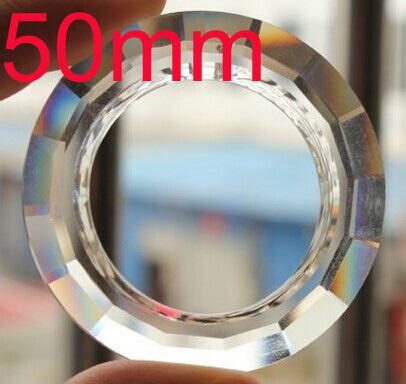 Wholesale-15pcs/lot 50mm ROUND O RINGS PRISM crystal chandelier part SUNCATCHER glass chandelier lighting pendant free shipping