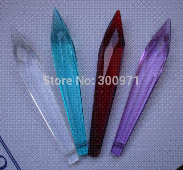 100pcs/lot,76mm GLASS ICICLE CHANDELIER DROPS MIXed COLORS, crystal chandelier parts,crystal prism drop pendant prism glasses