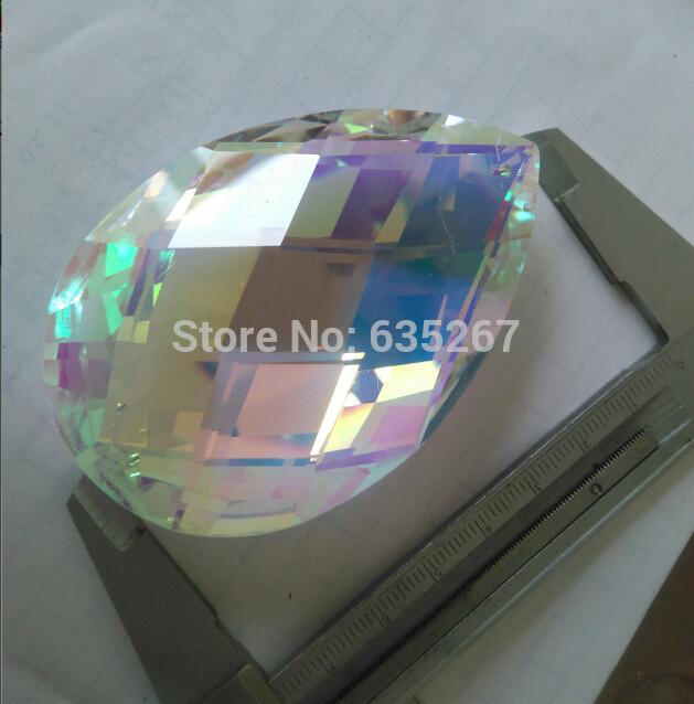 Wholesale-2pcs/lot, 76MM ab almond pendant crystal chandelier prism lighting parts pendant sun catchers prism