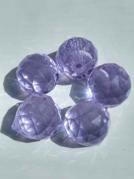 24pc/lot 20mm light purple Faceted Glass Crystal pendant balls for Chandeliers,Lighting parts Suncatcher Wedding Home Decoration