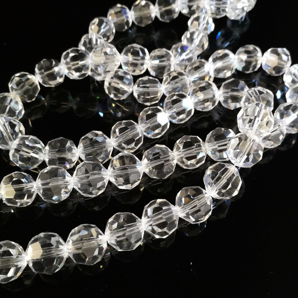 12mm 150pieces Cear Crystal 32 Cuts Beads Glass Faceted Loose Beads For DIY