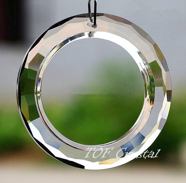 grade AAA 216 PCS 50mm Big O Ring Round Crystal Prisms Sun Catcher clear color Free Shipping