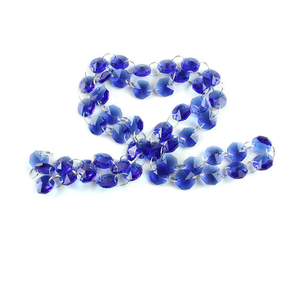 Dark Sapphire 14mm 50meters/Bag Crystal Octagon Beads Strands Chain For The Family Bedroom Is Beautifully Decorative Sell Like Hot Cakes