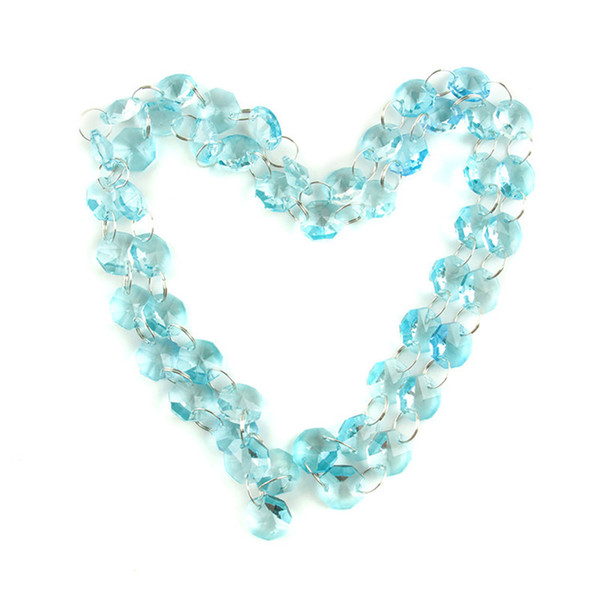 50meters/Bag Light Aquamarine 14mm Crystal Garland Strand Bead Chain For Family Elegant Adornment Bedroom Hot Selling