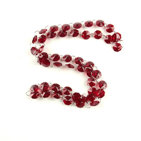 Free Shipping Dark Red 14mm Crystal Octagon Beads Garland Strand With Silver Rings For The Family Bathroom Is Beautifully Decorated