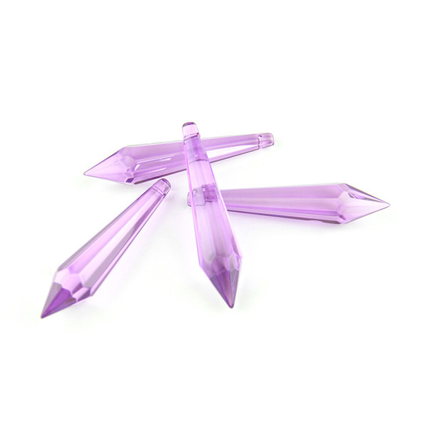 10PCS Lilac 80mm Glass Icicle Pendant With Single Face For Family Kitchen Exquisite Lighting Decoration Pendant Sell Like Hot Cakes